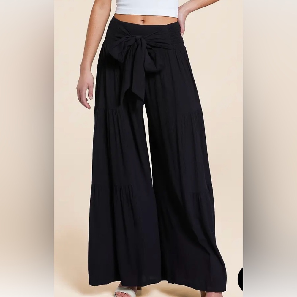 Buckle Wide-Leg Beach Pants